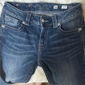 MISS ME BOYFRIEND CASUAL DENIM BLUE JEAN CAPRIS SZ 26